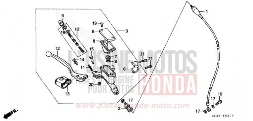 VORDERRADBREMSE (CR500RL/RM) CR500RL de 1990